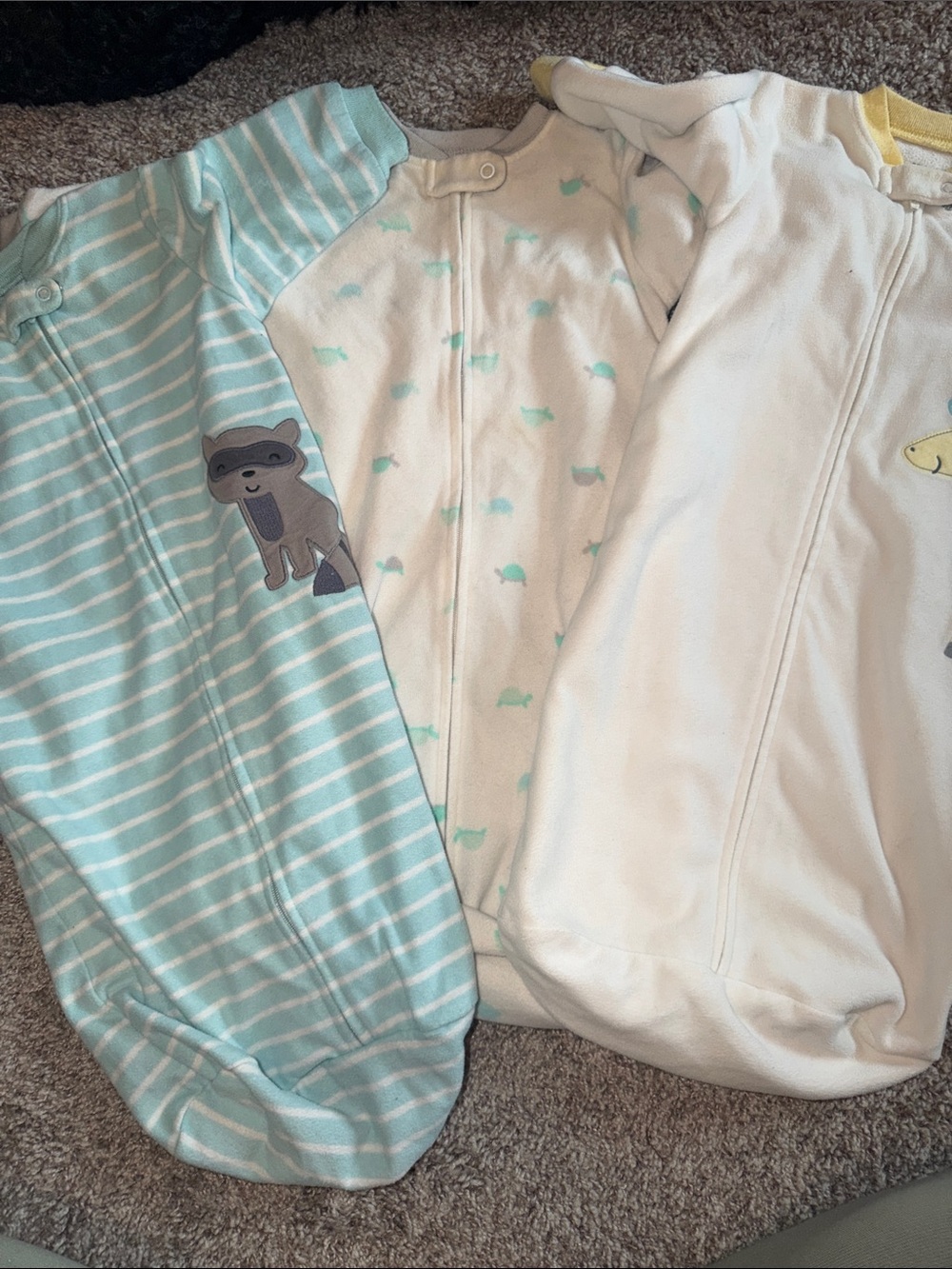 X3 Baby Sleep Sack Pajama Set - Mint & White